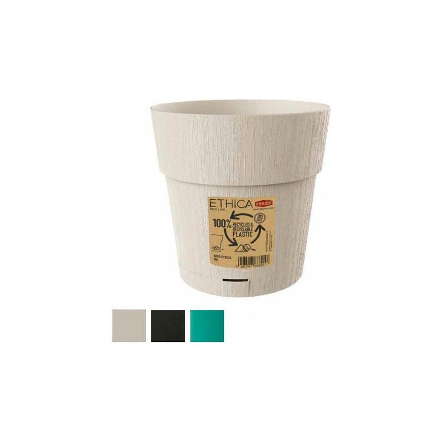 Flower pot with tray Ethica Ø25x25cm white – 2