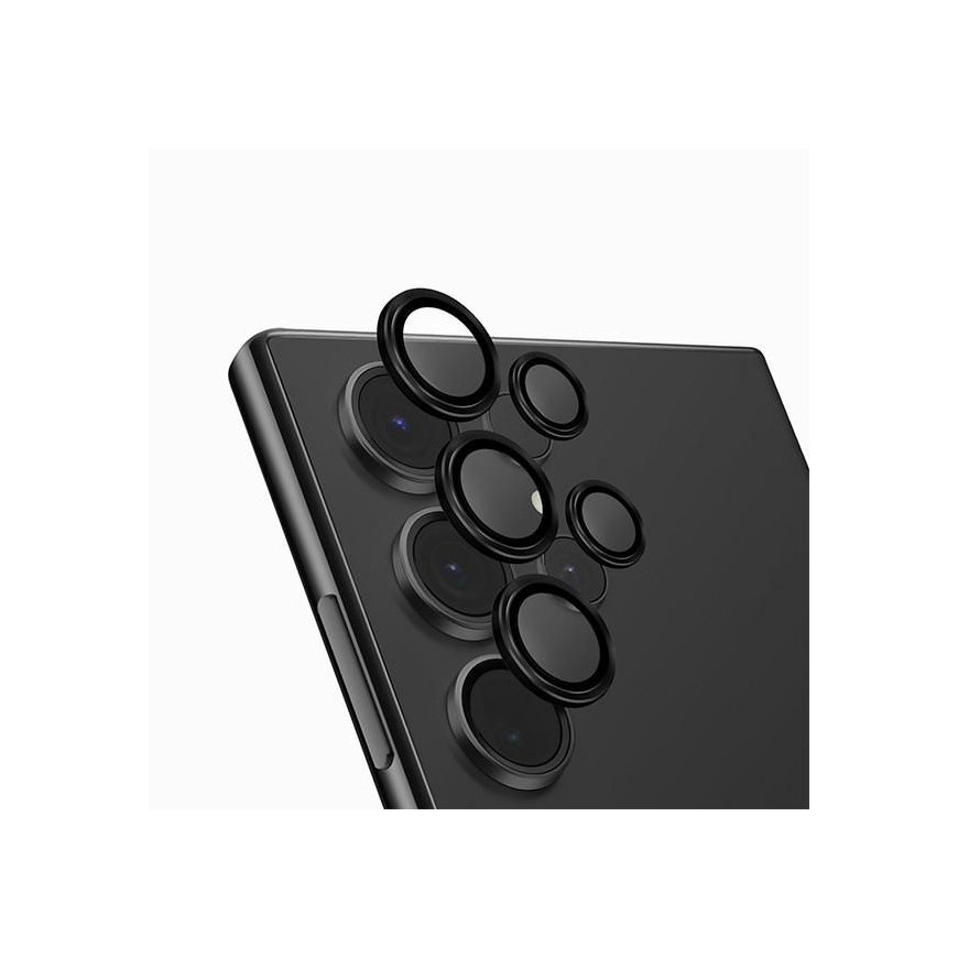 Uniq Optix Aluminum Camera Lens Protector for Samsung Galaxy S24 Ultra camera lens with applicator - black
