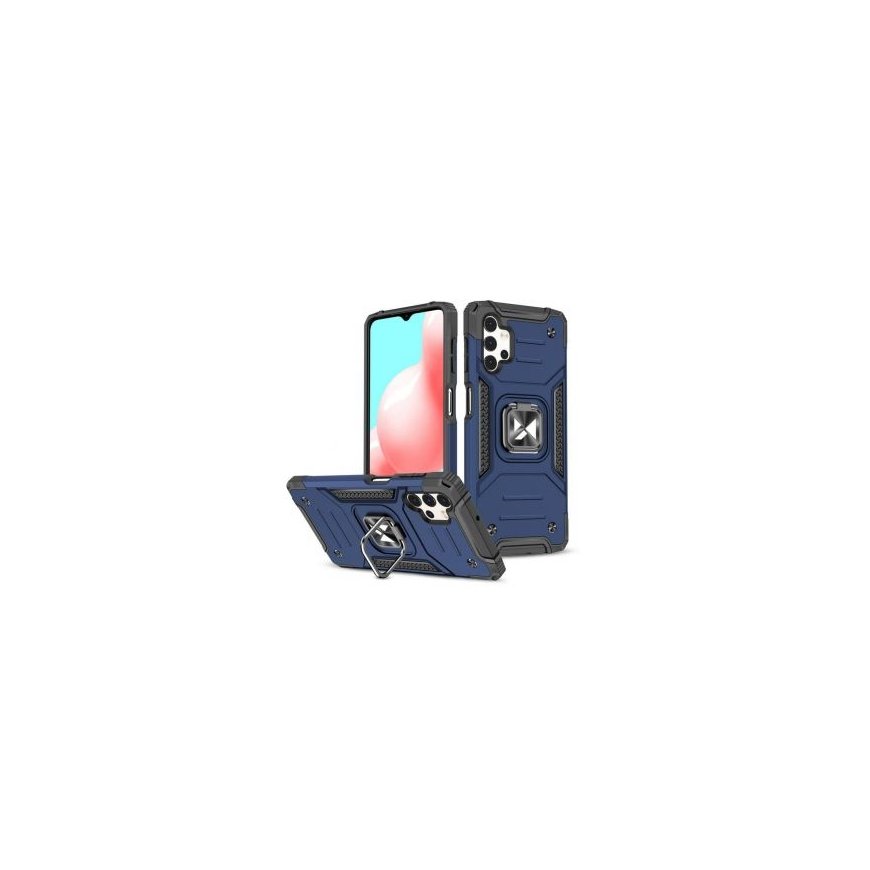 Wozinsky Ring Armor tough hybrid case cover + magnetic holder for Samsung Galaxy A73 blue