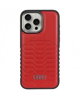 Audi Synthetic Leather case with MagSafe for iPhone 15 Pro Max - red