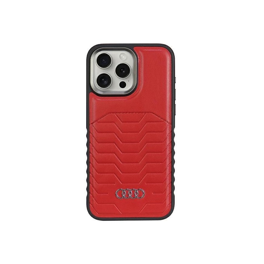 Audi Synthetic Leather case with MagSafe for iPhone 15 Pro Max - red