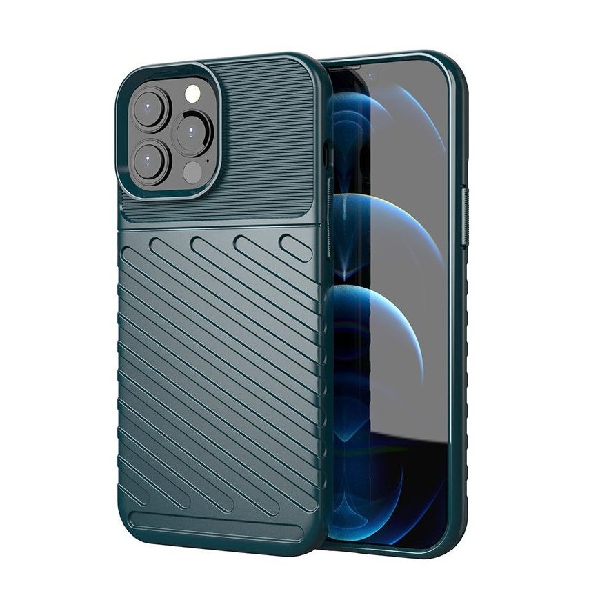Thunder Case Flexible Tough Rugged Cover TPU Case for iPhone 13 Pro Max green