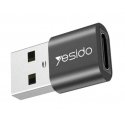GS09 Mini Aluminum Alloy Usb Type-c U-Disk Card Reader Mouse Convert OTG Adapter Black
