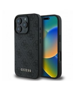 Guess GUHCP16LG4GFGR iPhone 16 Pro 6.3" czarny|black hardcase 4G