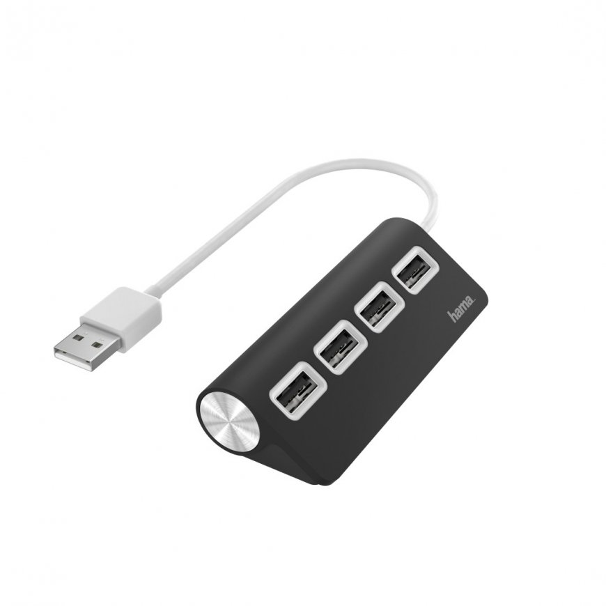 Hama 00200119 jaotur USB 2.0 480 Mbit/s Must