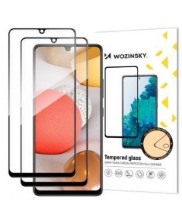 Wozinsky 2x Tempered Glass Full Glue Super Tough Screen Protector Full Coveraged with Frame Case Friendly for Samsung Galaxy A42