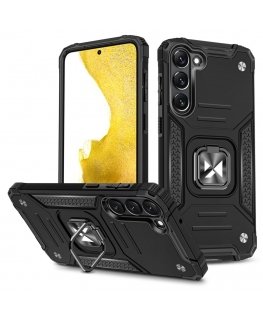 Wozinsky Ring Armor case for Samsung Galaxy S23 armored cover magnetic holder ring black