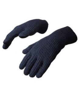 Braided telephone gloves with cut-outs for fingers - black