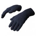 Braided telephone gloves with cut-outs for fingers - black Braided telephone gloves with cut-outs for fingers - black