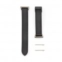22mm Silicone Leather Watch Strap with Magnetic Black