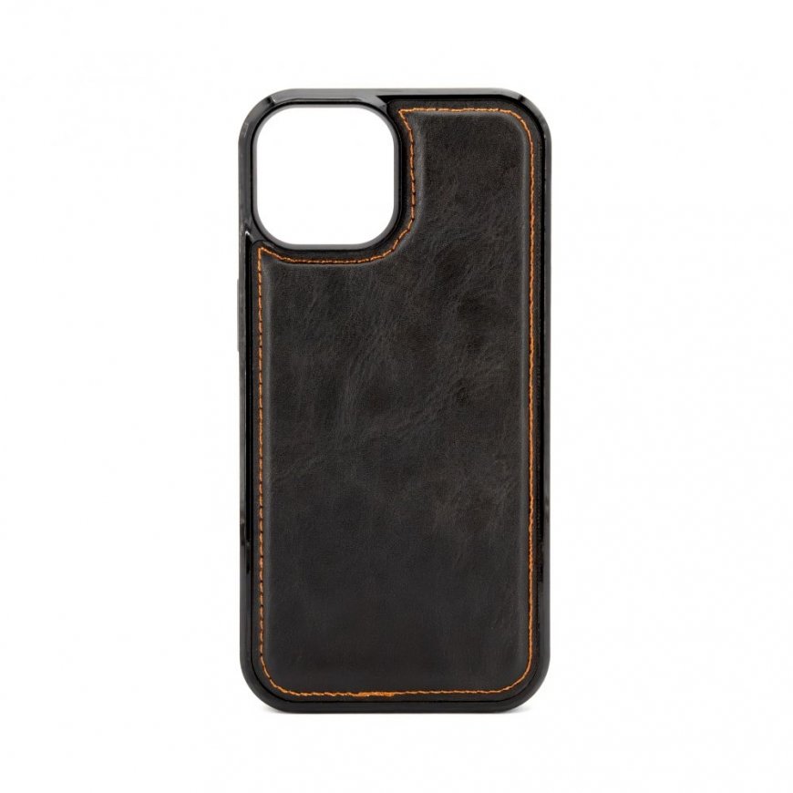 Apple iPhone 15 Magnet zip Pocket Case Zipper Design Black