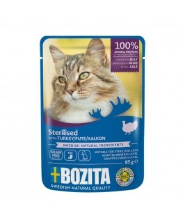 BOZITA sterilised pieces in jelly with turkey - wet cat food - 85g
