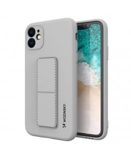 Wozinsky Kickstand Case silicone case with stand for iPhone 12 Pro Max gray