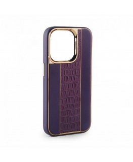 Apple iPhone 15 Leather Case Customized Plum
