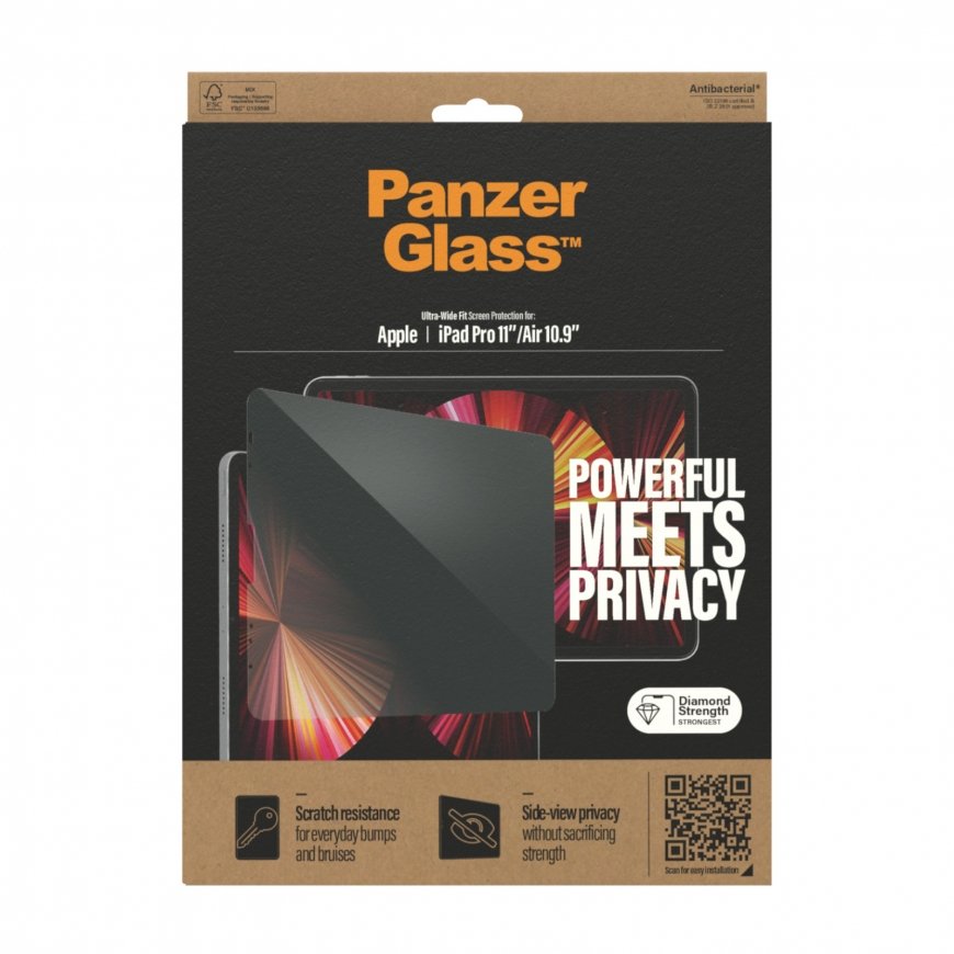 PanzerGlass ® Apple iPad Pro 11″ (2020 | 2021) | Air (2020/2022) - Privacy | Screen Protector Glass – 3
