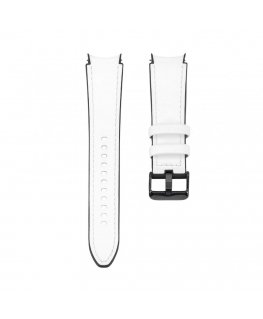 20mm Silicone Patch Leather Watch Strap (130mm M/L) White
