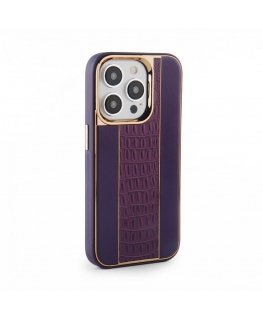 Apple iPhone 15 Pro Leather Case Customized Plum
