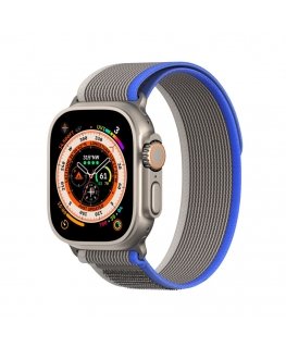 Sport Velcro Strap for Apple Watch 9 / 8 / 7 / 6 / SE / 5 / 4 / 3 / 2 / 1 (38, 40, 41 mm) Dux Ducis Strap YJ Version - Blue-Grey
