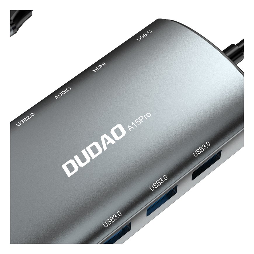 DUDAO A15PRO dokstacija Vadu USB 3.2 Gen 1 (3.1 Gen 1) Type-A + Type-C Pelēks – 4