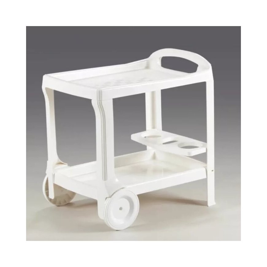 Borneo food trolley 52x68x70cm white