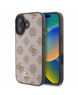 Guess GUHMP16SPGPYSW iPhone 16 6.1" brązowy|brown hardcase Peony