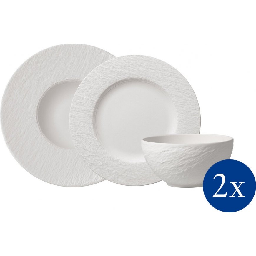 Komplektis 6 väikest ümmargust kaussi Villadeifiori - Valge, 15 cm – 2