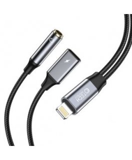 Tech-Protect UltraBoost Lightning (male) / 3.5mm mini jack (female) - Lightning (female) cable - black