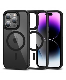 Tech-Protect MagMat MagSafe case for iPhone 15 Pro - transparent and black