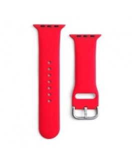 Silicone Strap APS Silicone Band for Watch 9 / 8 / 7 / 6 / 5 / 4 / 3 / 2 / SE (41 / 40 / 38mm) Strap Watch Bracelet Red