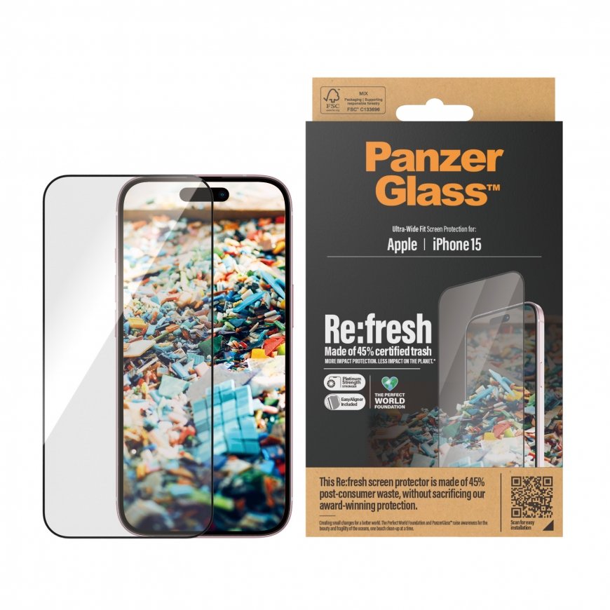 PanzerGlass UWF Refresh with 45% rec. Glas Skaidri ekrano apsauga Apple 1 vnt – 2