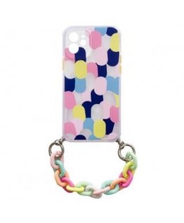 Color Chain Case gel flexible elastic case cover with a chain pendant for Samsung Galaxy A22 4G multicolour (1)