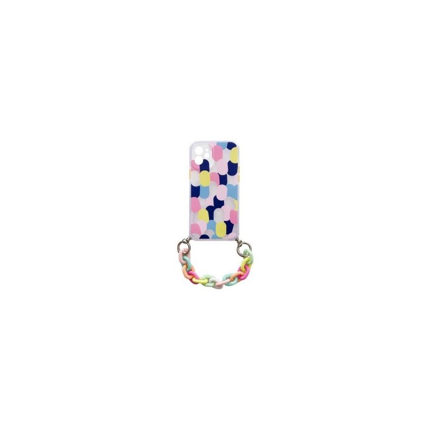Color Chain Case gel flexible elastic case cover with a chain pendant for Samsung Galaxy A22 4G multicolour (1)
