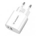Wozinsky WGWCW USB-A USB-C 20W wall charger - white Wozinsky WGWCW USB-A USB-C 20W wall charger - white