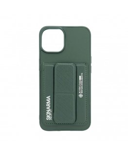 Apple iPhone 15 LEATHER HIDDEN POCKET STAND COVER Green