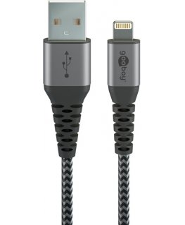 Goobay 49269 Lightning-kaapeli 2 m musta, Harmaa