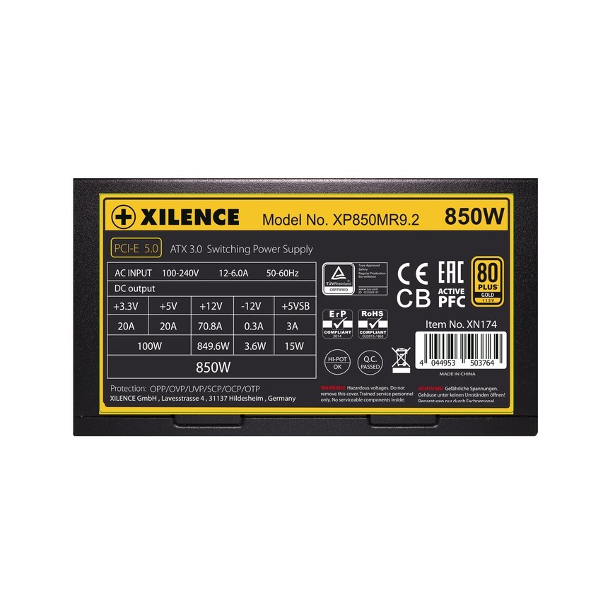 Xilence Performance X Series XP850MR9.2 maitinimo blokas 850 W 20+4 pin ATX ATX Juoda, Raudona – 4