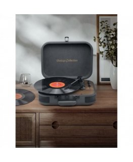 MT-207 DGB Turntable Stereo System, Black/Brown |