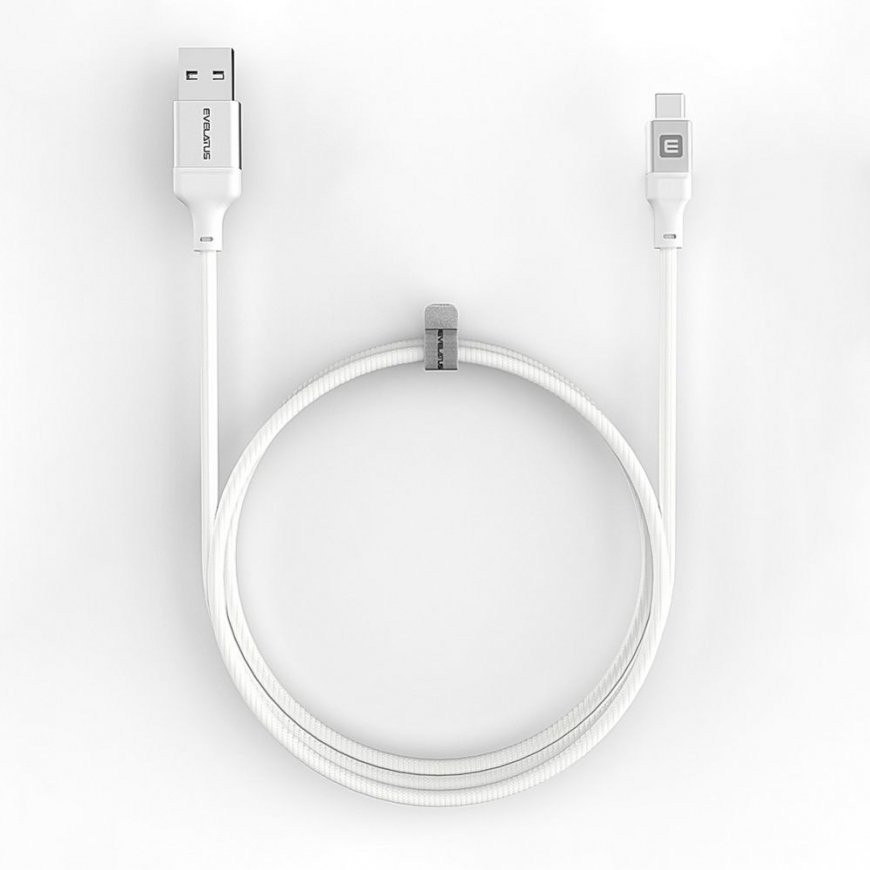 USB A to C, 1.2M Aluminum housing braiding White