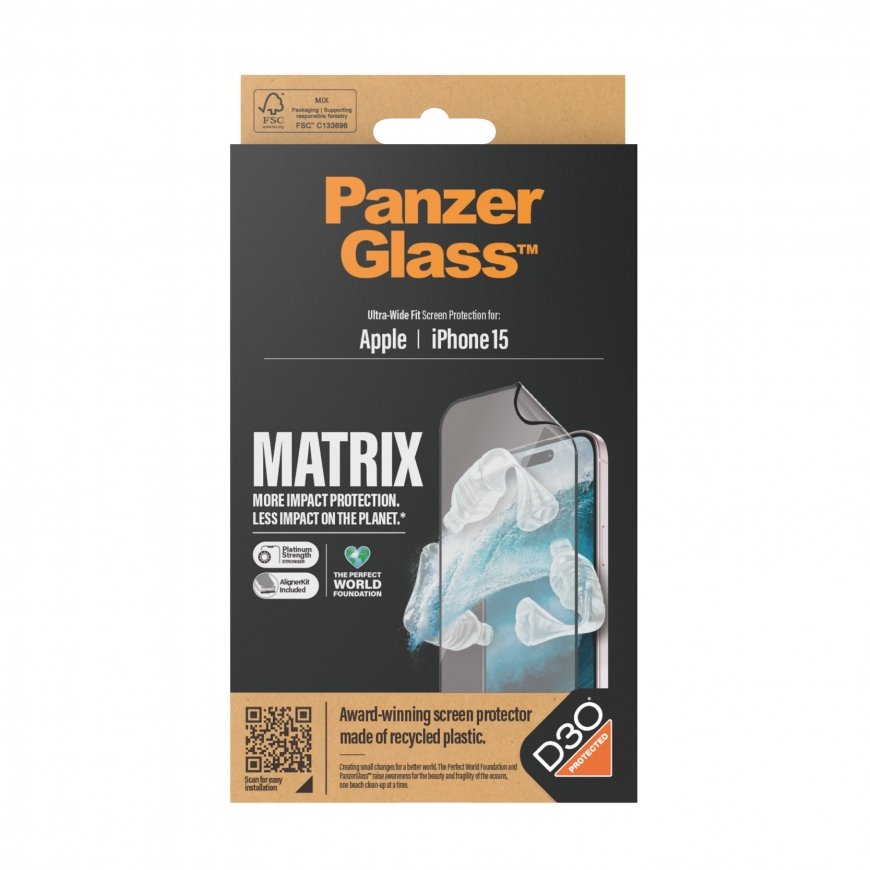 PanzerGlass UWF Matrix with D30 (Rec. PET) Selge ekraanikaitse Apple 1 tk – 3