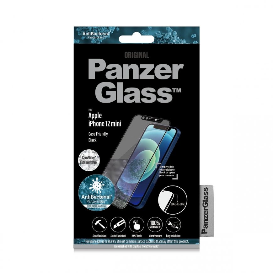 PanzerGlass ® CamSlider® Screen Protector Apple iPhone 12 Mini - Embellished with crystals from Swar – 2