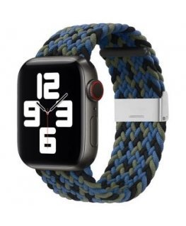 Strap Fabric Band for Watch 9 / 8 / 7 / 6 / SE / 5 / 4 / 3 / 2 (41mm / 40mm / 38mm) Braided Fabric Strap Watch Bracelet Blue
