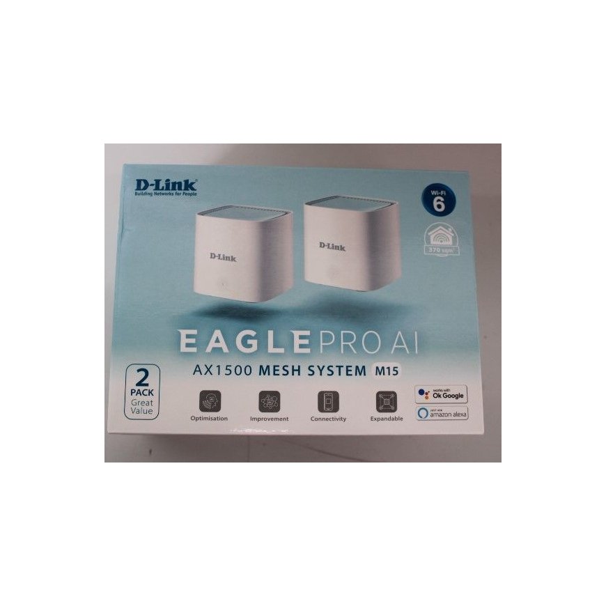 SALE OUT. M15-2 EAGLE PRO AI AX1500 Mesh System EAGLE PRO AI AX1500 Mesh System M15-2 (2-pack) 802.11ax 1200+300 Mbit/s 10/100/1