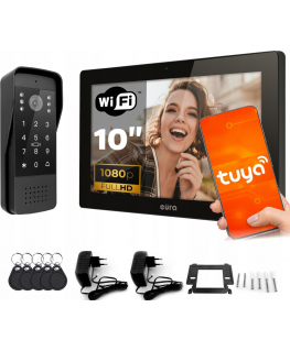 VIDEO INTERCOM EURA VDP-86A3 - monitors 10" melns