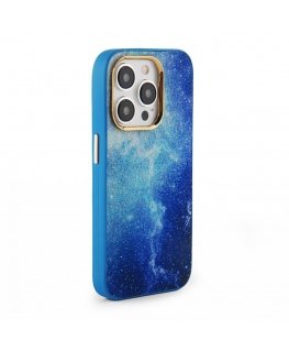 Apple iPhone 15 Pro Print Desire Customized Diamonds Case Blue