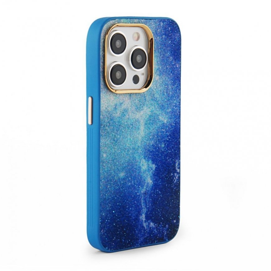 Apple iPhone 15 Pro Print Desire Customized Diamonds Case Blue