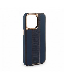 Apple iPhone 15 Leather Case Customized Midnight Blue
