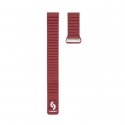 22mm Flat head Leather - Silicone Loop Magnetic Watch Strap (130mm M/L) Wine Red