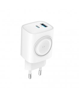 2 in 1 Charger 20W Max USB-C+USB-A:15W Max USB-C+USB-A+Wireless:15W+2W 17W Max White
