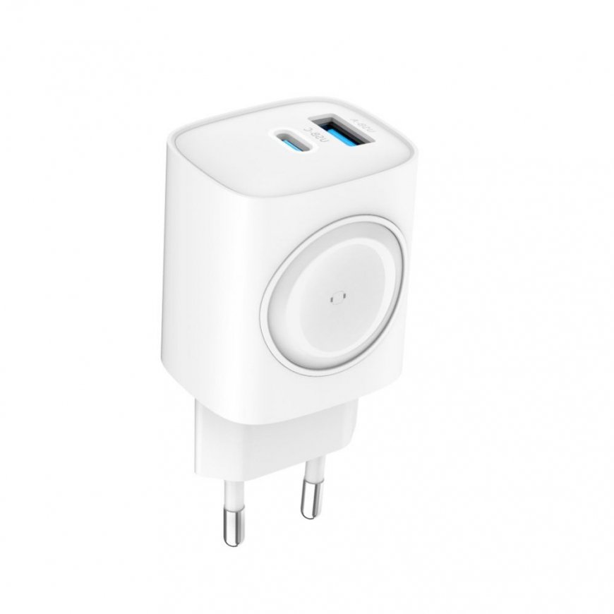 2 in 1 Charger 20W Max USB-C+USB-A:15W Max USB-C+USB-A+Wireless:15W+2W 17W Max White