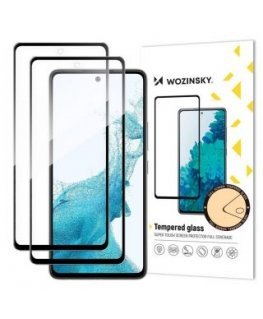 Wozinsky 2x Set Super Tough Full Glue Tempered Glass Full Screen with Frame Case Friendly Samsung Galaxy A53 5G Black